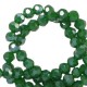 Top Facet kralen 4mm rond Cadmium green-pearl shine coating